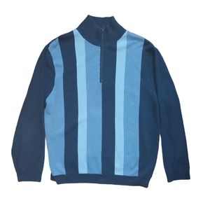 Men's Gap XXL Quarter Zip Blue Stripe Sweater
